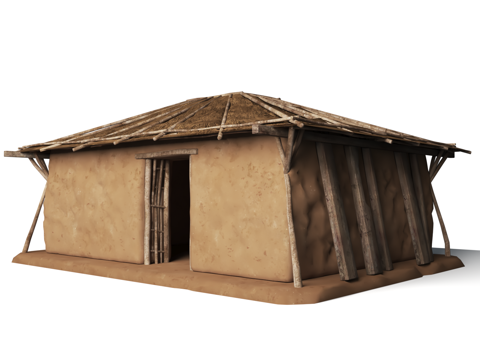 Ancient Primitive Thatched House Building Ancient Ruins Thatched House Primitive Tribe