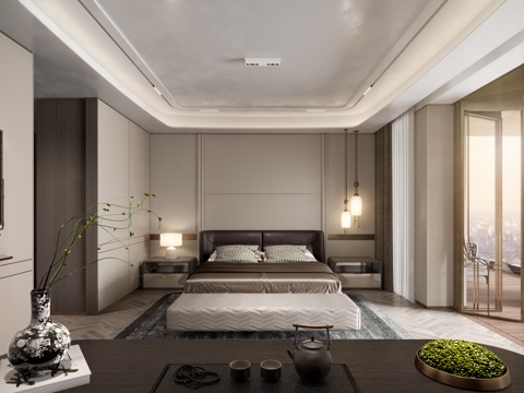 Neo-Chinese Style Bedroom for the Elderly