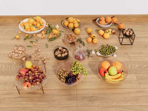 fruit fruit basket fruit plate orange orange walnut apple banana grape peach