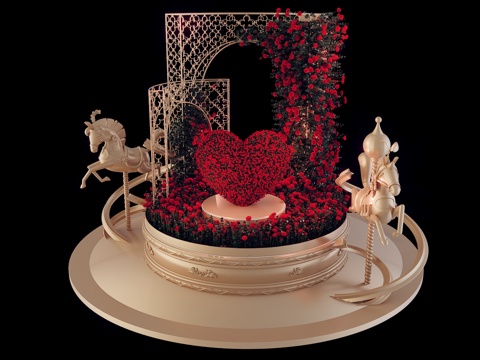 Valentine's Day Flower Art Love Device Art Display