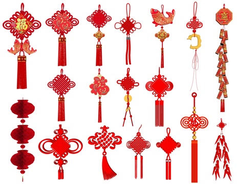 New Chinese Knot Ping An Knot ConHeart Knot Hanging Spike Pendant Red Lantern New Year New Year Sick