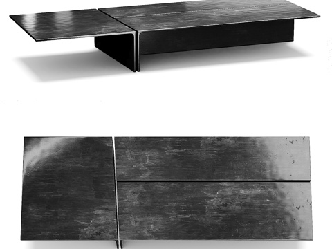 Modern Italian Minimalist Henge Echo Metal Coffee Table