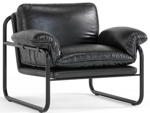 Modern Italian Desmond Leather Armchair