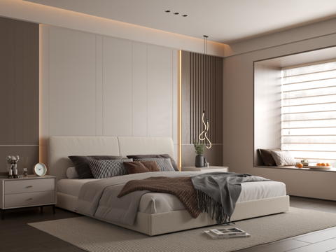 Modern Bedroom Simple Bedroom Bedroom Bedding Combination Bedroom Wall