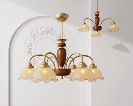 American multi-head chandelier