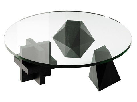 Modern Italian Polyhedron glass coffee table