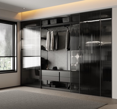 Modern Minimalist Wardrobe Glass Wardrobe sliding door wardrobe open wardrobe