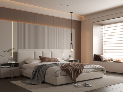 Modern Bedroom Simple Bedroom Bedroom Bedding Combination Bedroom Wall