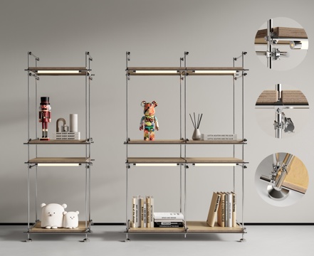 Modern Storage Rack Metal Storage Rack Optical Axis Bookshelf Decorative Rack Sculpture Ornaments