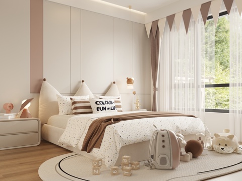 Modern Cream Style kids Bedroom Daughter Room Princess Room