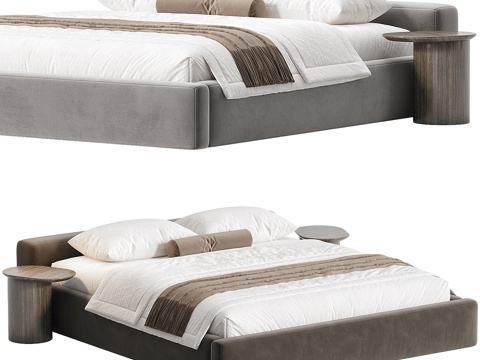 Modern Italian Fabric Double Bed