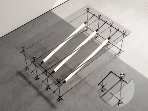 Modern Glass Coffee Table Metal Coffee Table Cross Optical Axis Optical Axis Coffee Table Coffee Table Art Device