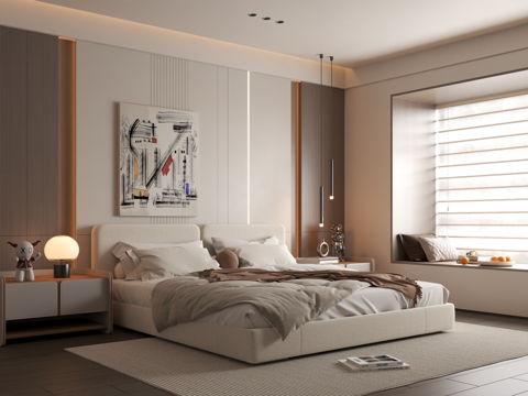 Modern Bedroom Simple Bedroom Bedroom Bedding Combination Bedroom Wall