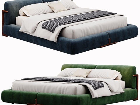 Modern Double Bed Fabric Double Bed Bedroom Bed Frame Bedding Pillow Hug