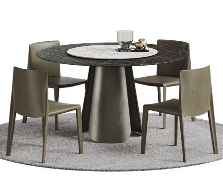 POLIFORM Modern Italian Dining Table and Chair Combination Dining Table Dining Chair Round Dining Table