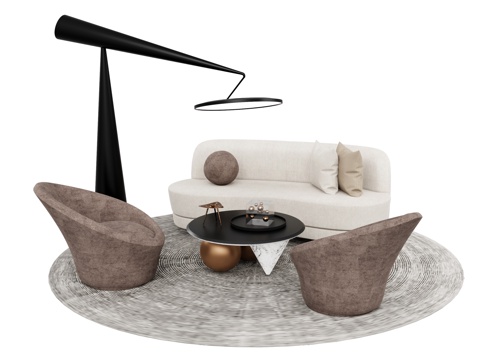 Modern Casual Sofa Single Sofa Sofa Coffee Table Combination