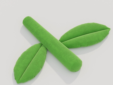 Branch green leaf pillow 3d model