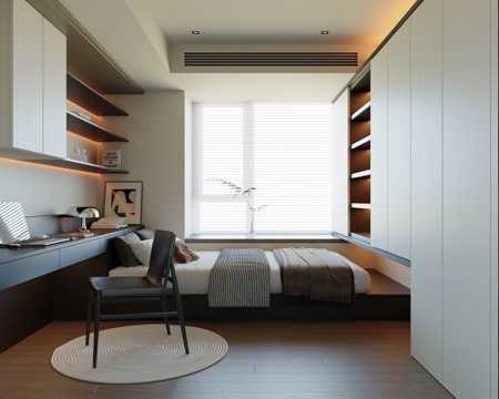 Modern Italian Tatami Bedroom Tatami Bed Wardrobe Chair Decorations