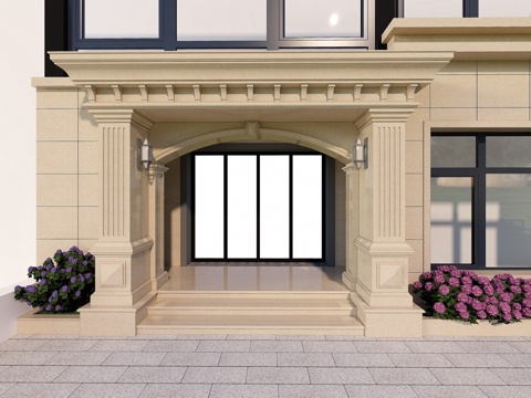 Villa entrance door building