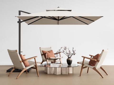 Modern Outdoor Table and Chair Outdoor Leisure Table and Chair Outdoor Chair Rattan Chair Sunshade