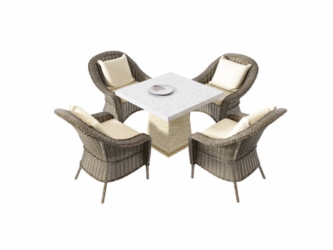 Modern outdoor rattan Lounge Chair combination