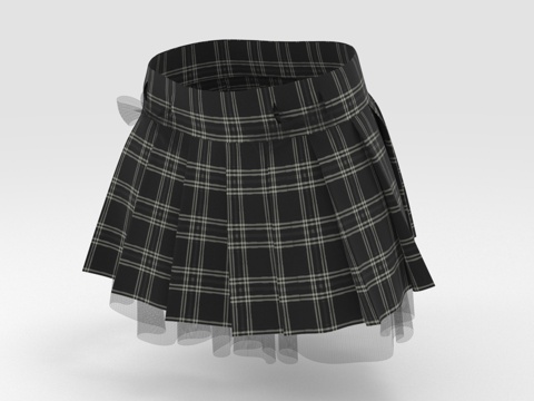 Plaid Veil Skirt