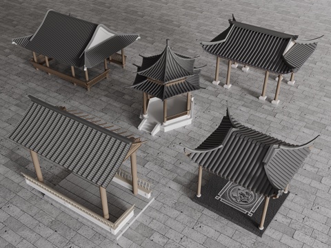 Chinese Style Pavilion Ancient Building Pavilion Pavilion Ancient Building Eaves Building Eaves Roof