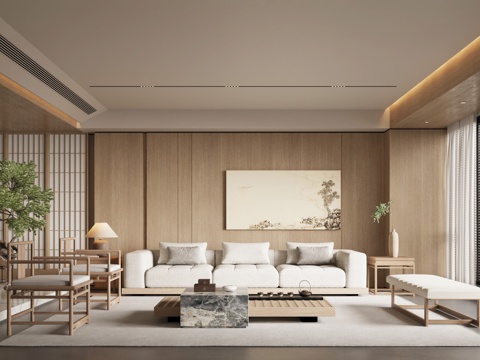 Neo-Chinese Style Song Style Living Room