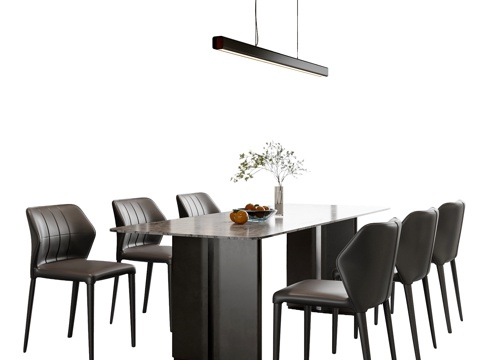 Modern Italian Dining Table and Chair Combination Dining Chair Dining Table Chandelier