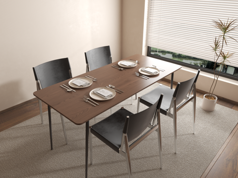 Modern Dining Table Middle Ancient Dining Table Dining Table Table Combination Chair