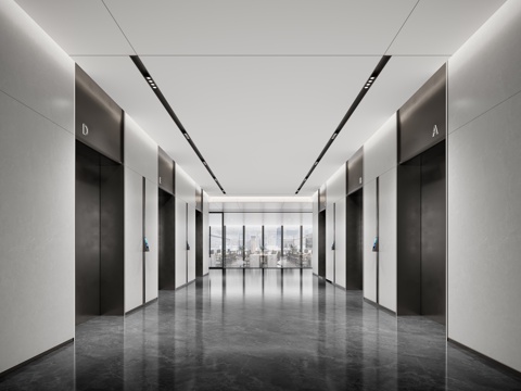 modern elevator hall