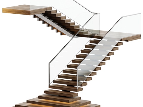 Two different styles of modern stairs