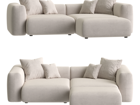 Cream style double sofa