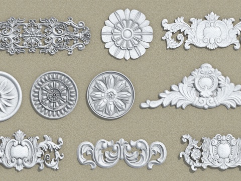 European-style embossed mountain flower carved window grilles