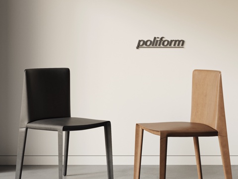 POLIFORM Modern Leather Dining Chair Combination Chair Saddle Chair Italian