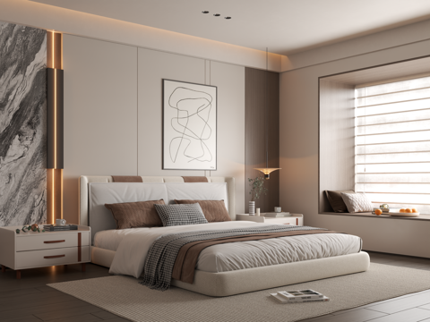 Modern Bedroom Simple Bedroom Bedroom Bedding Combination Bedroom Wall