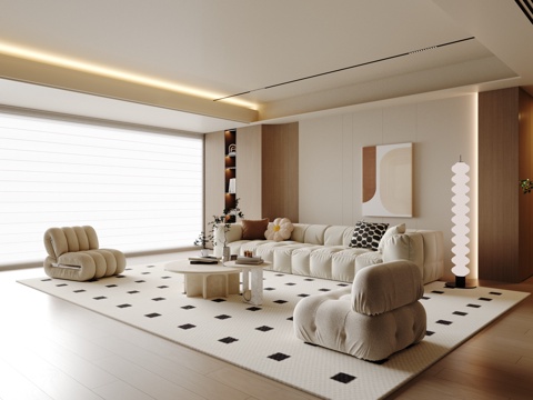 Modern Cream Home Living Room