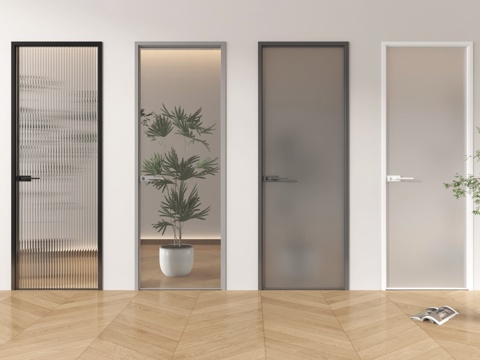 Single door glass door bathroom door