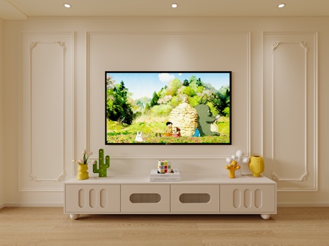 Cream Style TV cabinet French Wall