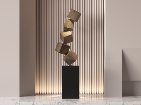 Modern geometric metal sculpture ornaments