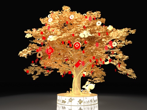 Red envelope ingot tree new year fortune tree new year beautiful red envelope tree new year decoration gold tree