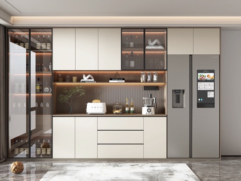 Modern home wine cabinet SU model