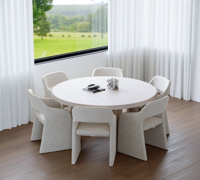 Modern round dining table and chair