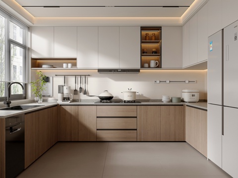 Modern Cream Style Kitchen Kitchenware Kitchen Supplies Stove Kitchen Appliances Cabinet