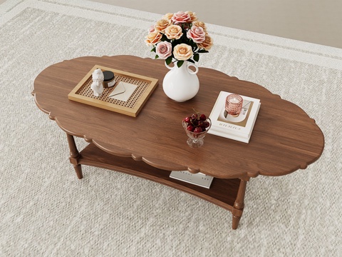 French Vintage Walnut Coffee Table