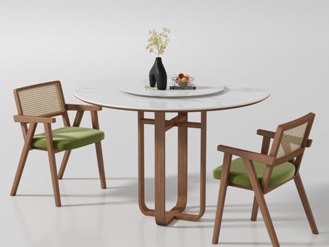 Modern Middle Ancient Round Dining Table and Chair