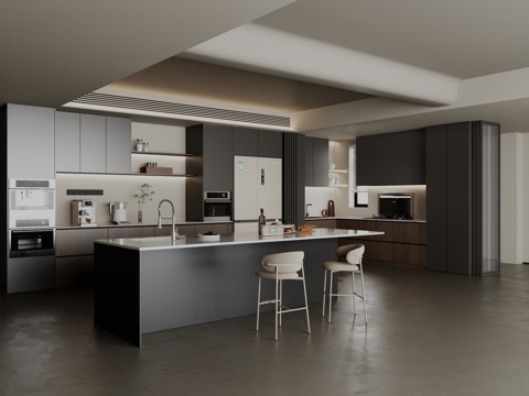 Italian kitchen modern kitchen open kitchen island kitchen bar kitchen black and white gray