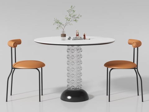 Modern round dining table and chair