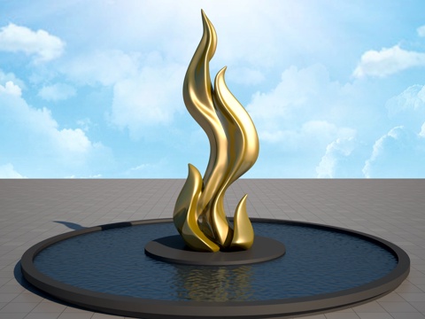 Golden Flame Sculpture