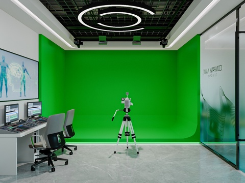 Modern style recording and broadcasting classroom studio office